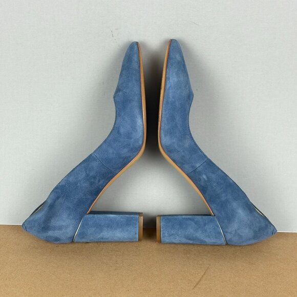 Marc Fisher Viviene Suede Pumps Womens 8.5 Dusty Blue Heels Comfort - Picture 6 of 10